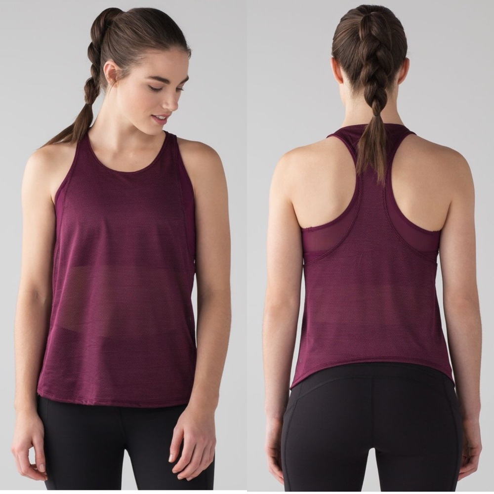 Lululemon Pushing Limits Tank Top Size 8 Mesh 2 I… - image 1